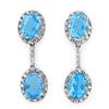 Genuine 10.13 ctw Blue Topaz & Diamond Earrings 10K Gold