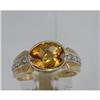 Genuine 2.36 ctw Citrine  & Diamond Ring 14KT Yellow Gold 