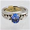 Genuine  1.43 ctw Tanzanite & Diamond Ring 14KT White Gold Ring Size 7