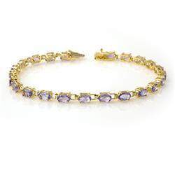 Genuine 5.02 ctw Tanzanite Bracelet 10K Yellow Gold