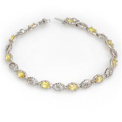 Genuine 3.45 ctw Yellow Sapphire & Diamond Bracelet Gold