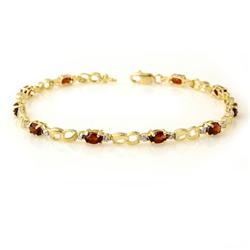 Genuine 2.79 ctw Garnet & Diamond Bracelet Yellow Gold
