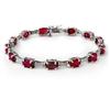 Image 1 : Genuine 14.57ctw Ruby & Diamond Bracelet White Gold