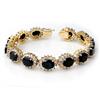 Genuine 35.72 ctw Sapphire & Diamond Bracelet 14K Gold
