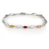 Image 1 : Genuine 3.05 ctw Multi-Sapphire & Diamond Bracelet Gold
