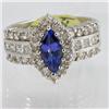 Genuine  2.56 ctw Tanzanite & Diamond Ring 14KT White Gold Ring Size 7.5