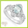 Genuine 2.64 ctw Aquamarine & Diamond Ring 14K Gold