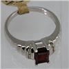 Genuine 1.31 ctw Garnet & Diamond Ring 14KT Yellow Gold 