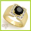 Genuine  2.35 ctw Black Diamond Men's Ring 10KT Yellow Gold