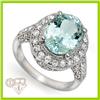 Genuine 4.54 ctw Aqua Marine & Diamond Ring 14KT Gold