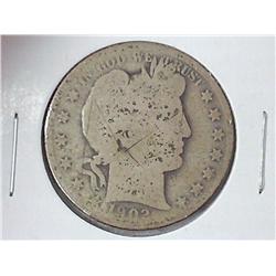 1902 BARBER HALF DOLLAR