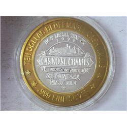 CASINO ST. CHARLES $10 SILVER TOKEN (UNC)