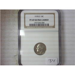 1978-S ROOSEVELT DIME NGC PF69 ULTRA CAMEO