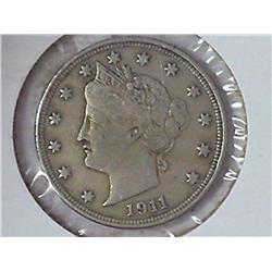 1911 LIBERTY "V" NICKEL (VF+)