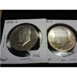 1973-S & 78-S KENNEDY HALF DOLLARS (PROOF)