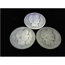 3 ASSORTED BARBER QUARTERS