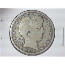 1911 BARBER HALF DOLLAR