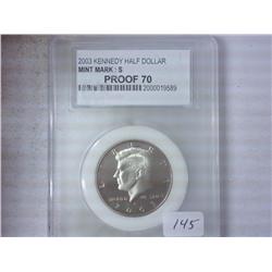 2003-S KENNEDY HALF DOLLAR PCC PF70
