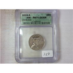 2002-S LOUSIANA QUARTER ICG PR70DCAM