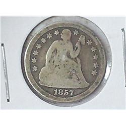 1857 SEATED LIBERTY DIME