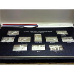 1980 F/M US OLYMPIC POSTAGE STAMPS IN STERLING