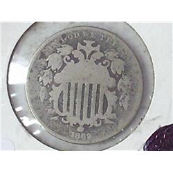 1869 SHIELD NICKEL