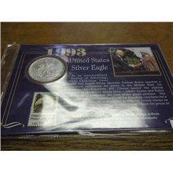 1993 US AMERICAN SILVER EAGLE & STAMP SET