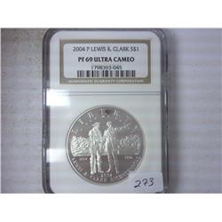 2004-P LEWIS & CLARK US SILVER DOLLAR NGC PF69