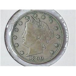 1890 LIBERTY "V" NICKEL (EF)