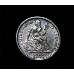 1877-cc Seated Liberty Dime 10c Grades au55