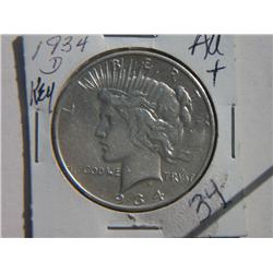 1934-D PEACE DOLLAR