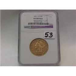 Gold $10 Half Eagle 1871S