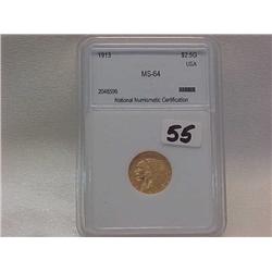 Gold $2.50 Indian 1913