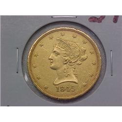Gold $10 Eagle 1845-O