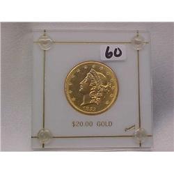 Gold $20 Double Eagle 1853-O