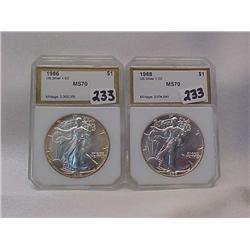 2 Silver American Eagles