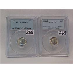 2 PCGS Roosevelt Dimes