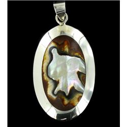 Sterling Mother of Pearl Oval Pendant (JEW-2019)