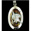 Image 1 : Sterling Mother of Pearl Oval Pendant (JEW-2019)