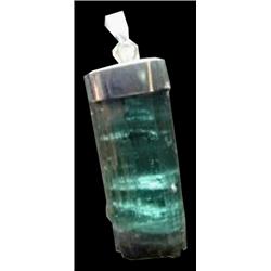 19ct Silver Brazil Tourmaline Crystal Bl/Pk Pend (JEW-2052)