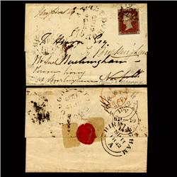 1842 GB Rare 1p Red Maltese Canc. Stamp Cover (STM-1594)