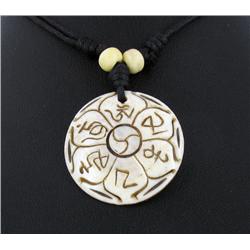 Tibet Handcarved Bone Pendant Necklace (ANT-934)
