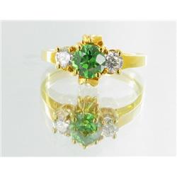 13ctw Lab Dia/Emerald 22k Gold Vermeil Ring (JEW-2384)