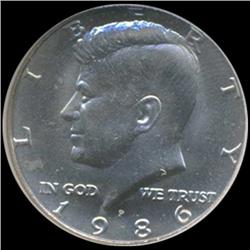 1986 Kennedy Half 50c Coin Graded GEM (COI-6918)