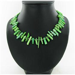 222ct Lime Green Turquoise & Nickel Bead Necklace (JEW-2169)