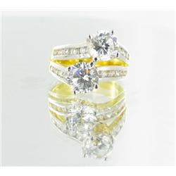 31ctw Lab Diamond 22k Gold Vermeil Ring (JEW-2368)
