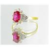Image 2 : 11ctw Lab Dia/Ruby 22k Gold Vermeil Ring (JEW-2394)
