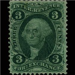 1860s US Revenue Stamp 3c Foreign Exchange (STM-1467)