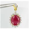 Image 1 : 28ctw Lab Dia/Ruby 22k Gold Vermeil Pendant (JEW-2372)