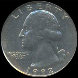 1992 Washington 25c Quarter Coin Graded GEM (COI-6903)